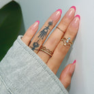 Pink French Tip,Ellie Vincy,  Almond,French tip, Pink press on nails,28 pcs, false nails,reusable,glue on nails