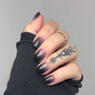 pink nails, short pink nails, short pink nails, black nails, short black nails, black square nails, squoval nails, Press On Nails, Fake Nails, Stick-On Nails, Glue-On Nails, purple nails, ombre nails