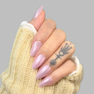 Purple Glaze,Ellie Vincy Press on Nails,Short  Almond,Solid color, Chrome, Purple press on nails,30 pcs, False nails,Reusable,Glue on nails,Sticky on nails,Pop on nails